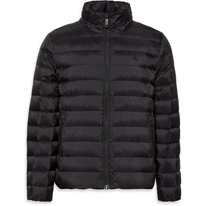 Calvin Klein Jeans Men' Black Full Zip Short Puffer Jacket in Size S, Sports Direct