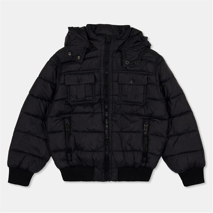 G Star Girls Black Kids' Insulated Short Puffer Jacket in Size 11 - 12 Years, Sports Direct
