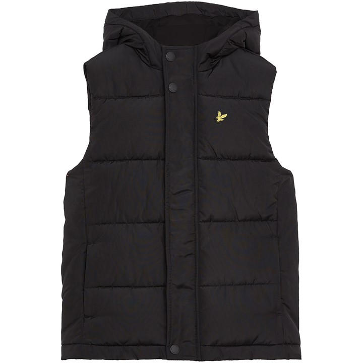 Lyle And Scott Boys Black Kids' Quilted Sleeveless Gilet, Sports Direct