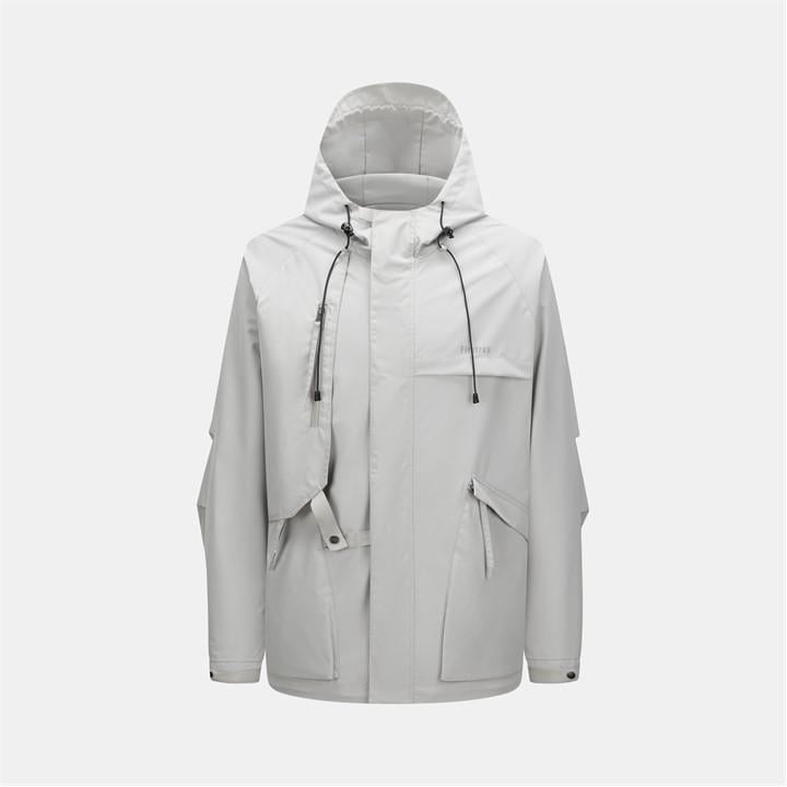 Firetrap Men' Grey Windproof Full Zip Hooded Rain Anorak in Size S, Sports Direct