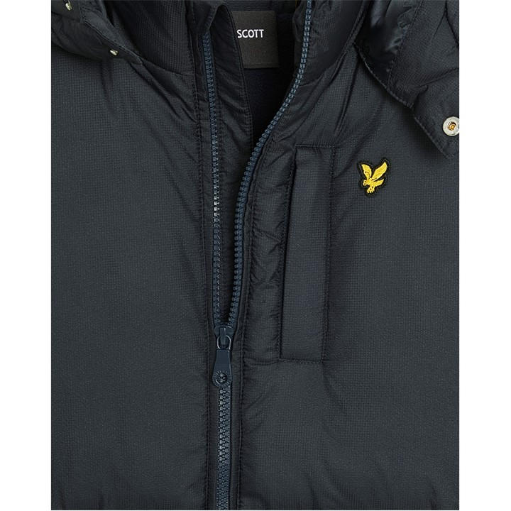 Lyle And Scott Boys Blue Kids' Ripstop Long Puffer Jacket in Size 14+ Years, Sports Direct