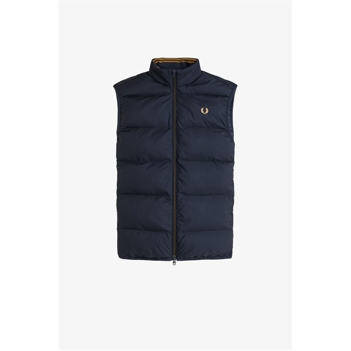 Fred Perry Men's Blue Insulated Quilted Gilet in Size M, Sports Direct