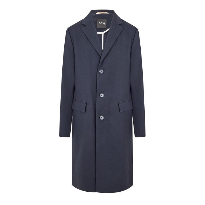 Boss Men's Blue C-Hyde-Flaps Overcoat in Size XL, Sports Direct