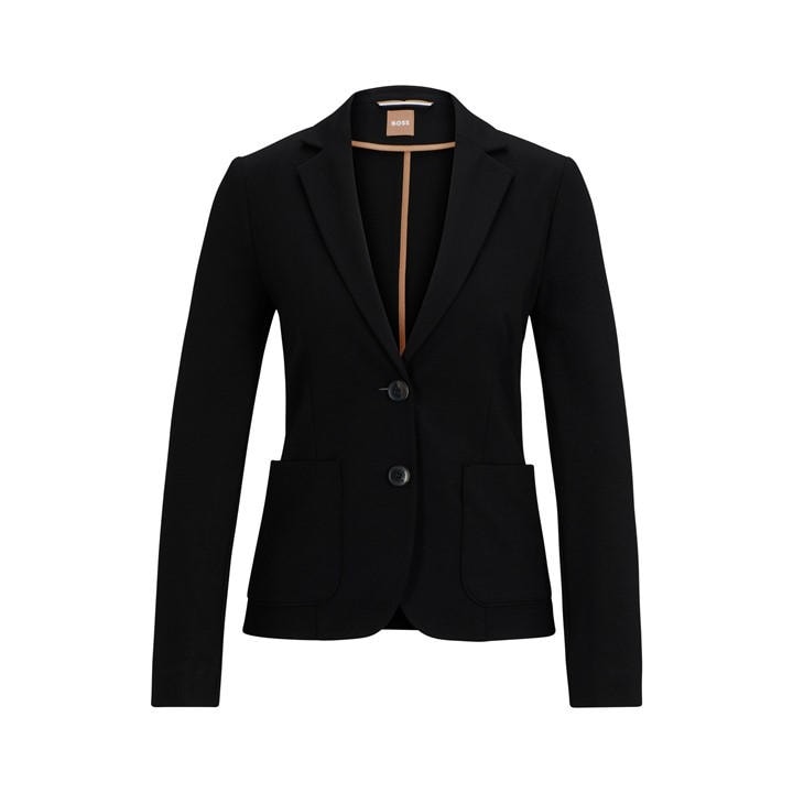 Boss Women's Black Single Breasted Viscose Long Sleeve Blazer in Size 12, Sports Direct