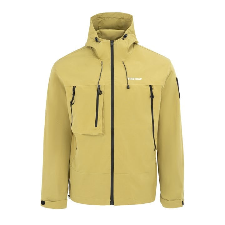 Firetrap Men's Yellow Windproof Hooded Long Sleeve Windbreaker in Size XS, Sports Direct