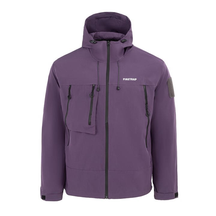 Firetrap Men's Purple Windproof Hooded Long Sleeve Windbreaker in Size XS, Sports Direct