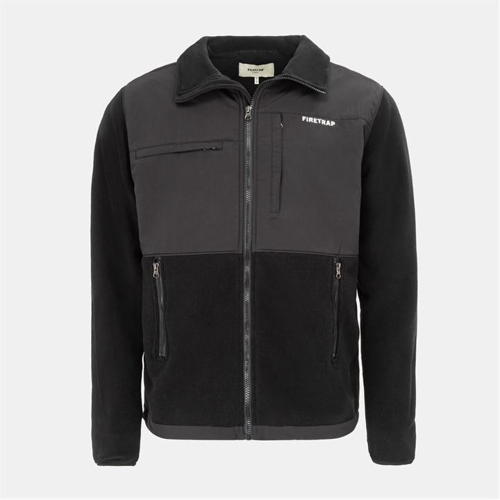 Firetrap Men' Black Fleece Jacket in Size S, Sports Direct