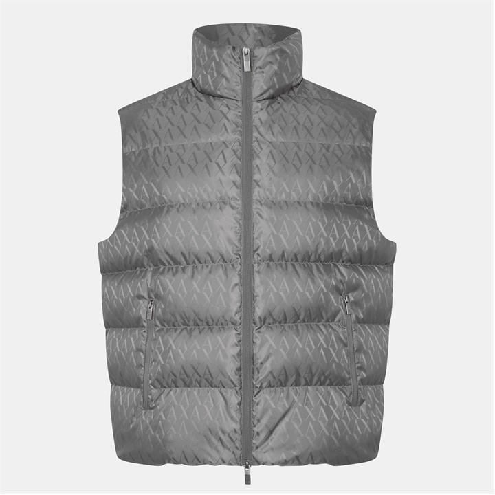 Armani Exchange Men' Grey Down Quilted Sleeveless Gilet in Size S, Sports Direct
