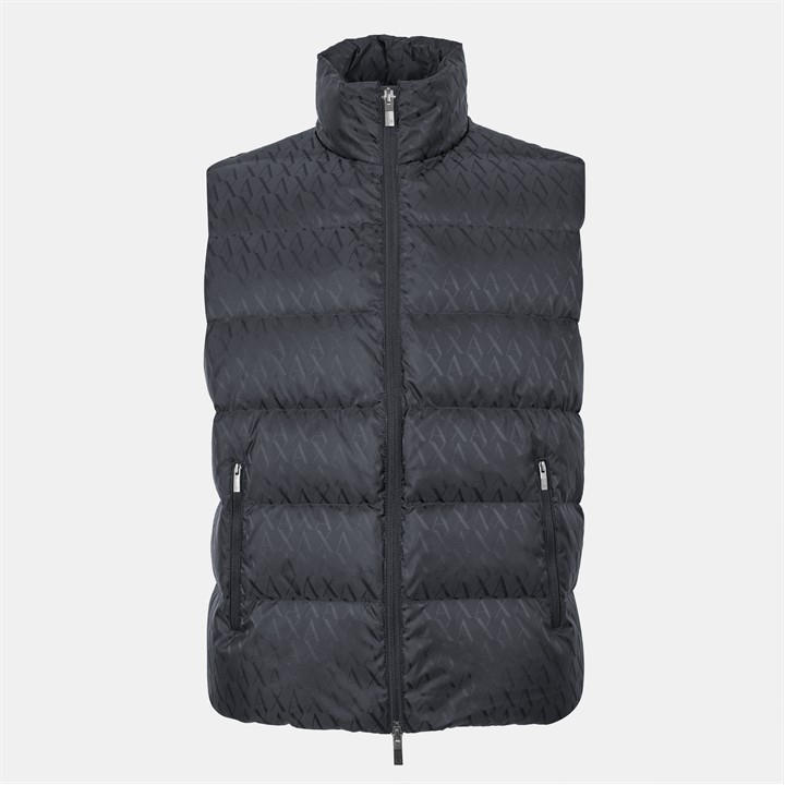 Armani Exchange Men's Blue Down Quilted Sleeveless Gilet in Size L, Sports Direct