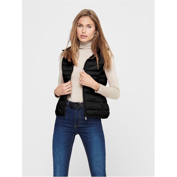 Only Women's Black Tahoe Padded Gilet in Size 16, Sports Direct