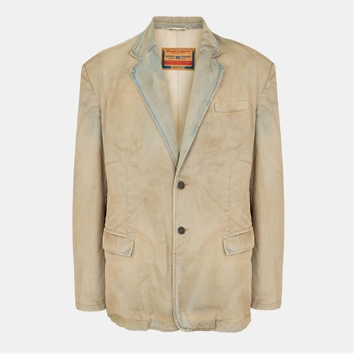 Diesel Men's Blue Structured Button-Front Denim Jacket in Size 2XL, Sports Direct