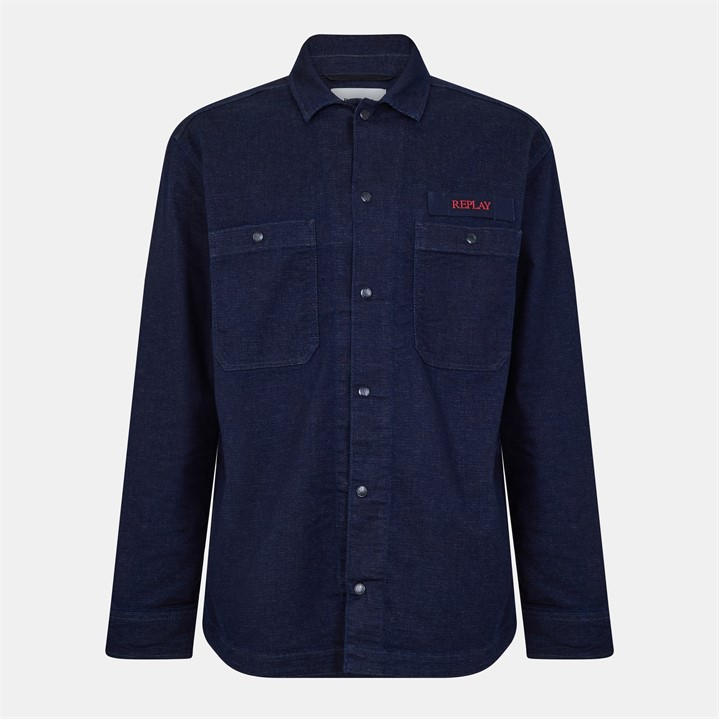 Replay Men's Service Overshirt Blue Large - Image 3