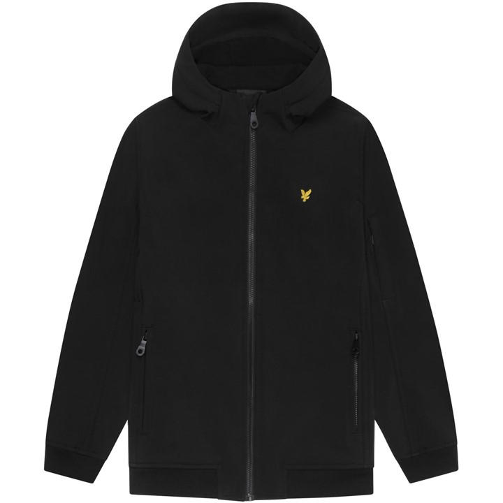 Lyle And Scott Boys Black Kids' Water-Resistant Flexible Softshell Jacket, Sports Direct