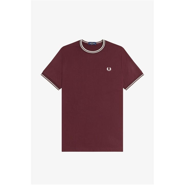 Fred Perry Men's Red F Perry Twin Tipped T-Shirt in Size L, Sports Direct