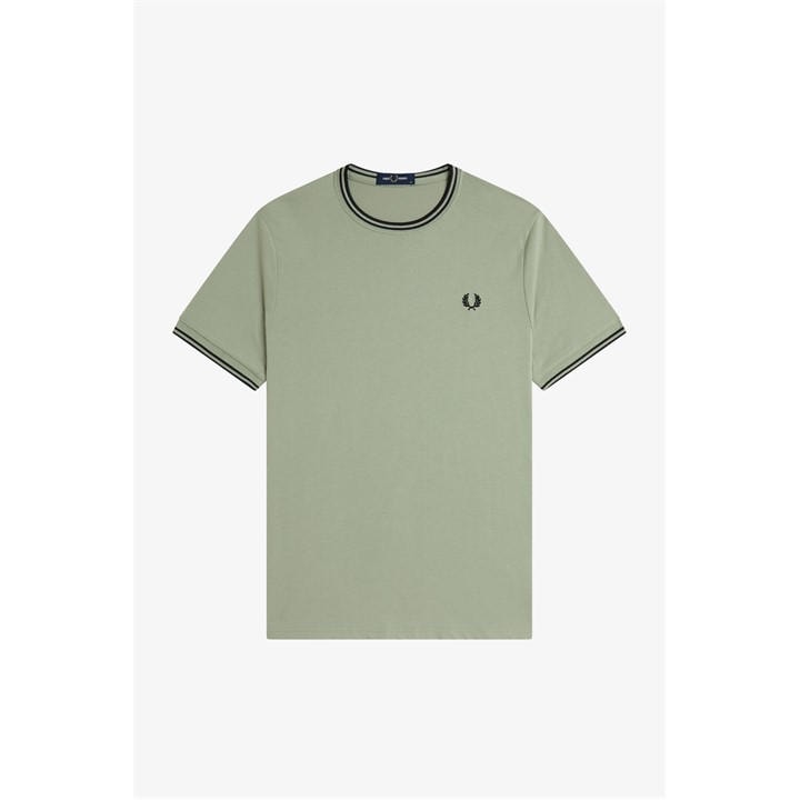 Fred Perry Men' Green Twin Tipped T-Shirt in Size S, Sports Direct