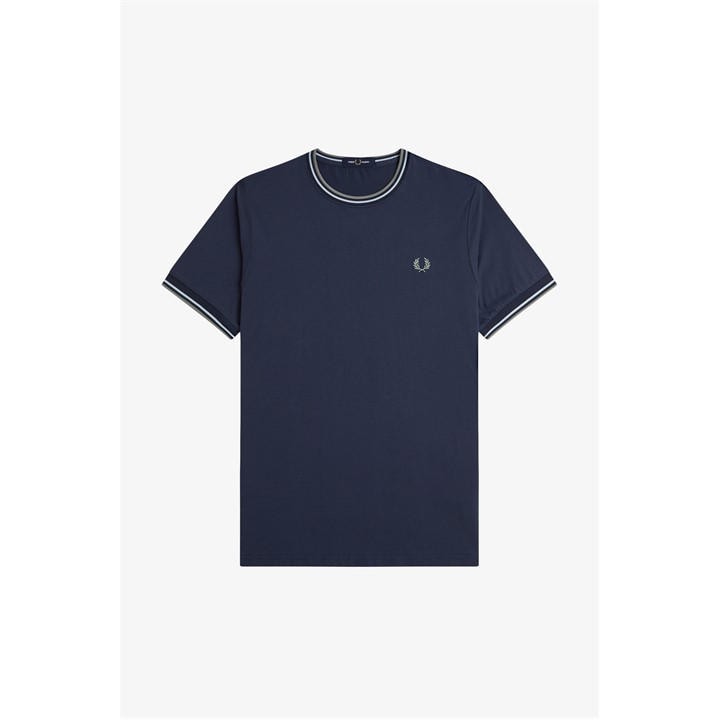 Fred Perry Men' Blue Twin Tipped T-Shirt in Size S, Sports Direct