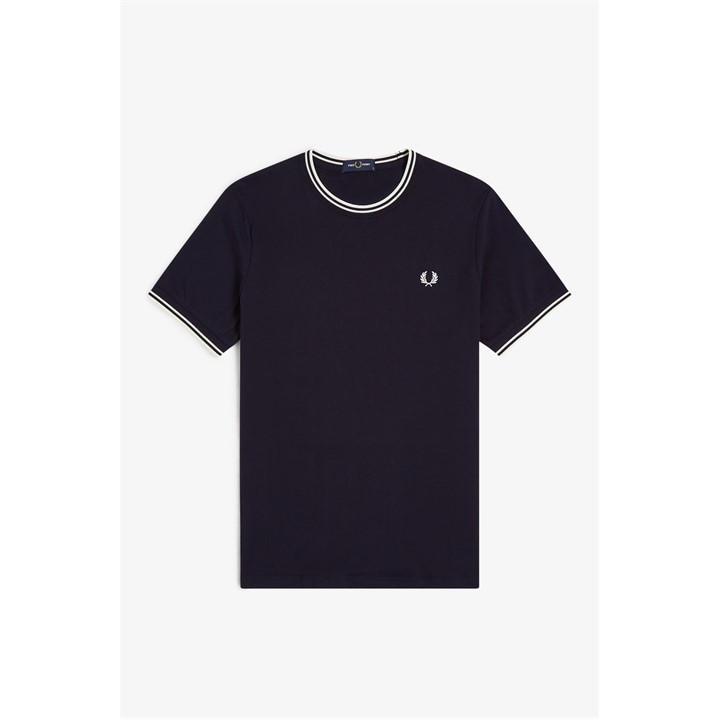 Fred Perry Men' Blue Twin Tipped T-Shirt in Size S, Sports Direct