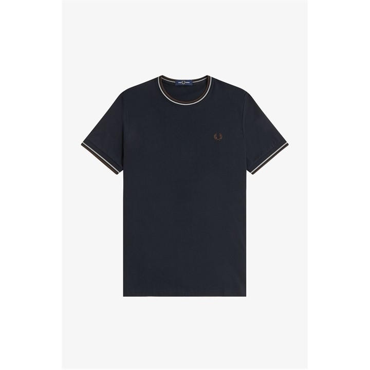 Fred Perry Men's Blue Twin Tipped T-Shirt in Size L, Sports Direct