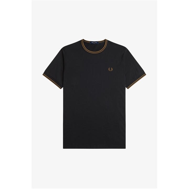 Fred Perry Men's Black Twin Tipped T-Shirt in Size XL, Sports Direct
