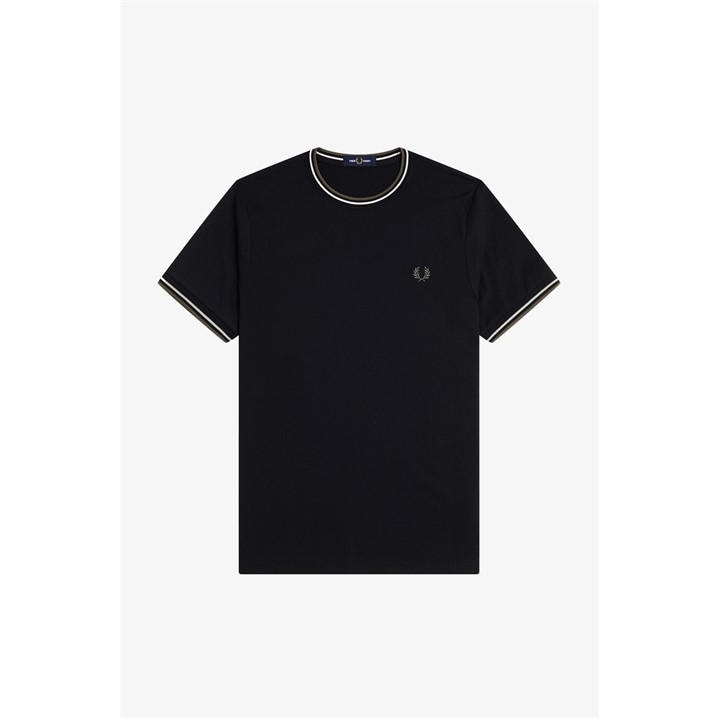 Fred Perry Men's Black Twin Tipped T-Shirt in Size M, Sports Direct
