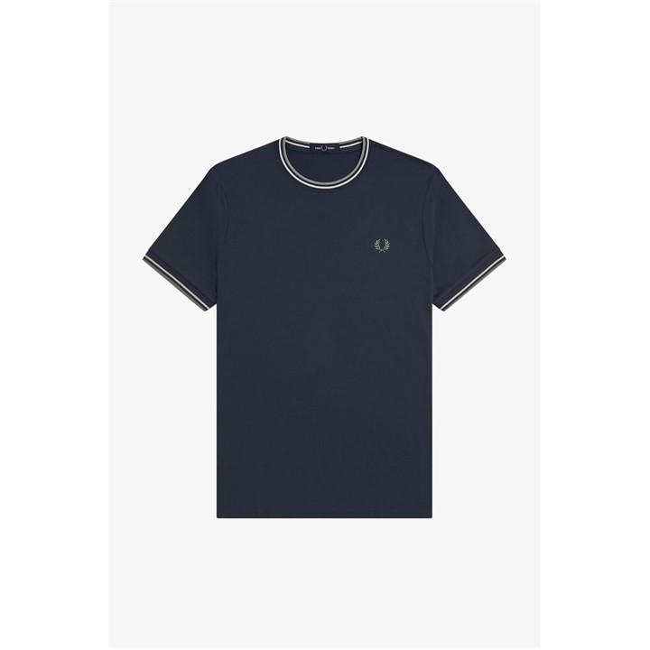 Fred Perry Men's Blue Twin Tipped T-Shirt in Size M, Sports Direct