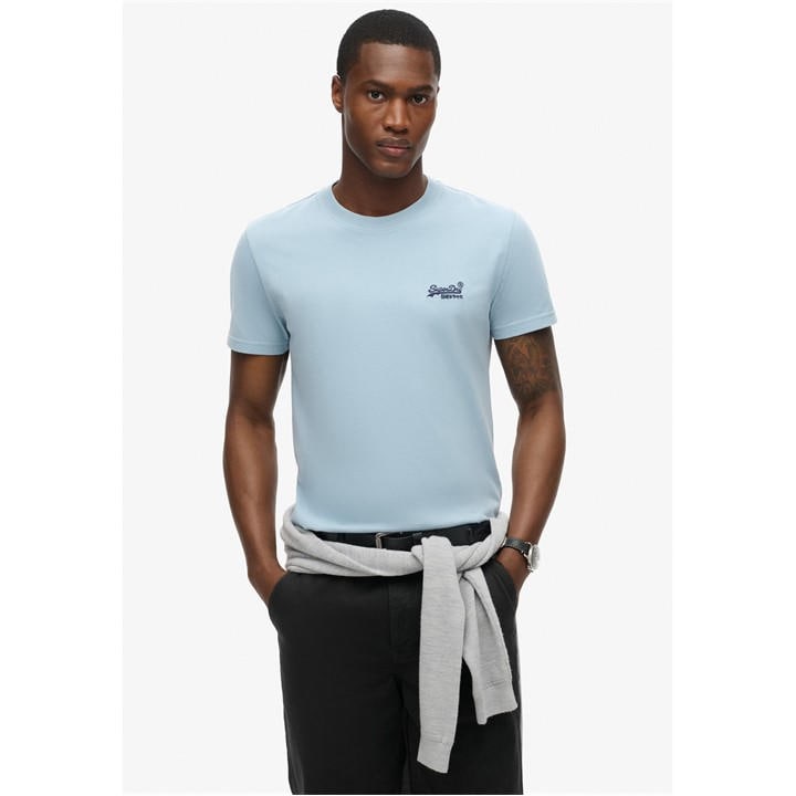 Superdry Men' Blue Small Chest Logo T Shirt in Size S, Sports Direct