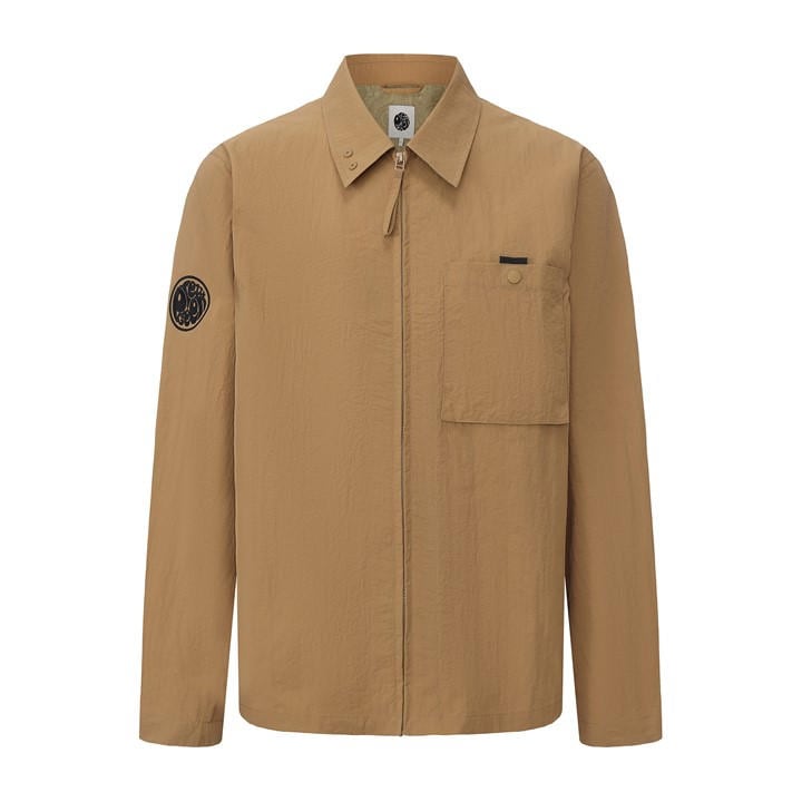 Pretty Green Men' Beige Heaton Overshirt in Size S, Sports Direct