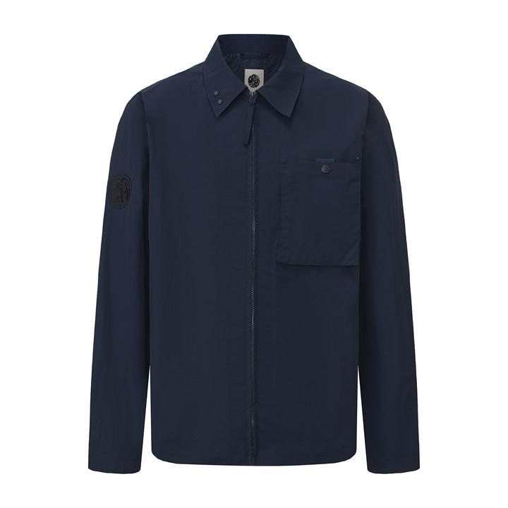 Pretty Green Men' Blue Heaton Overshirt in Size S, Sports Direct
