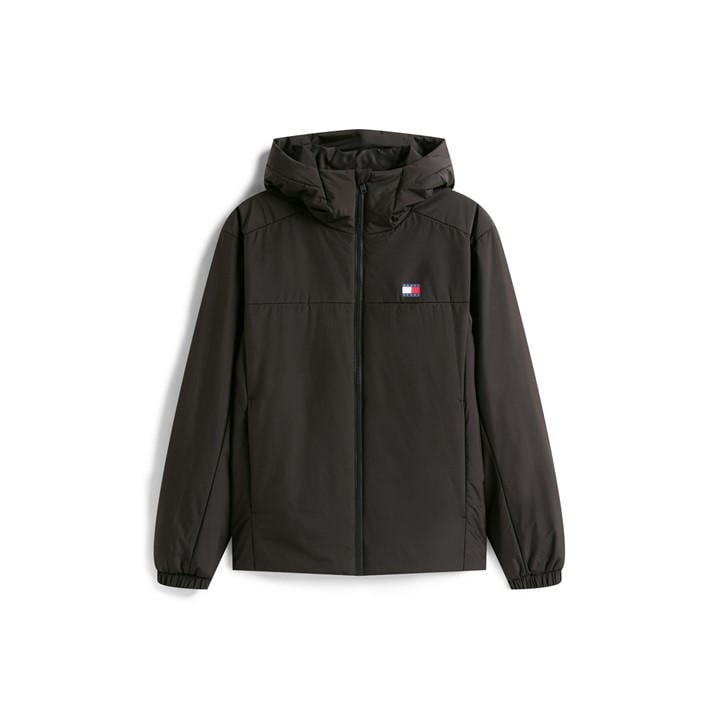 Tommy Jeans Men's Black Padded Hood Windbreaker in Size M, Sports Direct