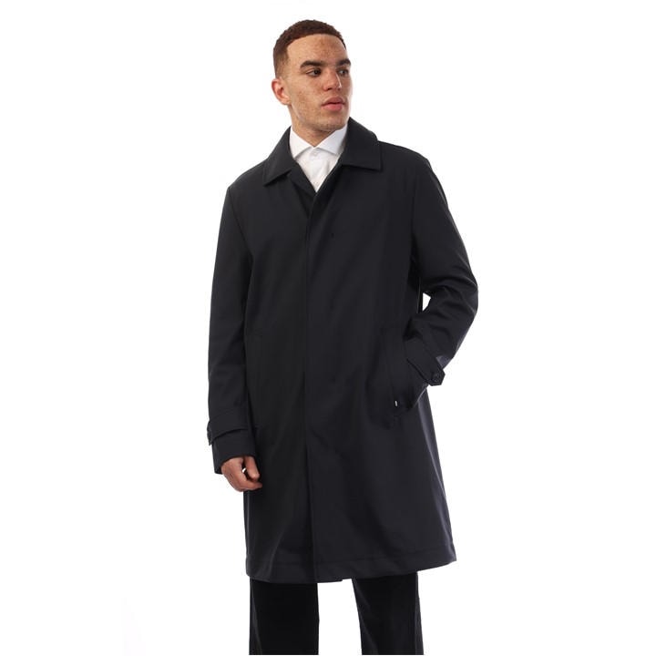 Boss Men' Blue P Cam Overcoat in Size S, Sports Direct