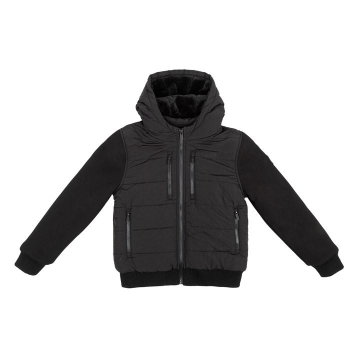 Firetrap Boys Black Kids' Sartorial Hooded Long Sleeve Quilted Jacket in Size 7 - 8 Years, Sports Direct