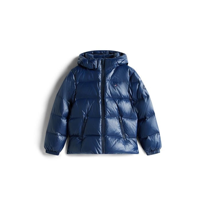 Tommy Hilfiger Girls Blue Kids' Insulated Medium Puffer Jacket in Size L, Sports Direct