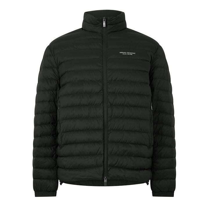 Armani Exchange Men's Chest Logo Duck Down Full-Zip Quilted Jacket - Green - M - Image 3