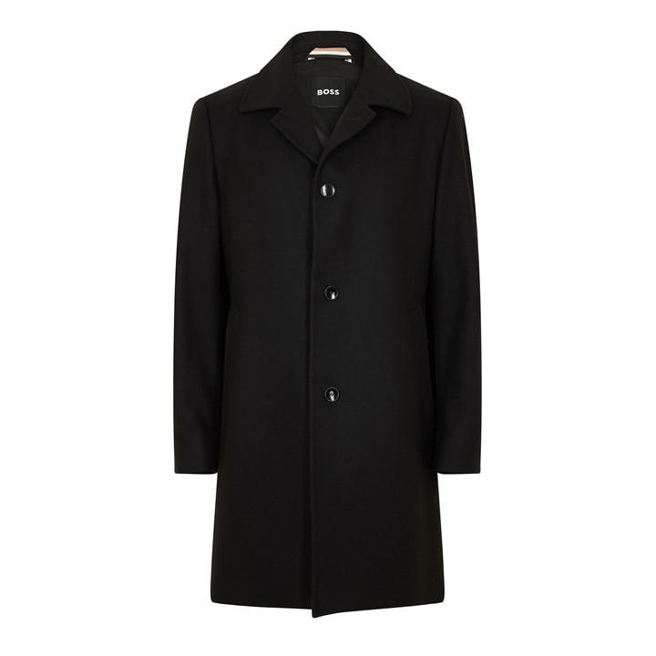 Boss Men' Black H Task Overcoat in Size S, Sports Direct