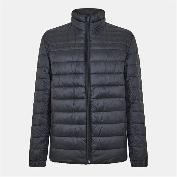 Black 001 - Boss - Men's Oden  Orange Lightweight Short Puffer Jacket