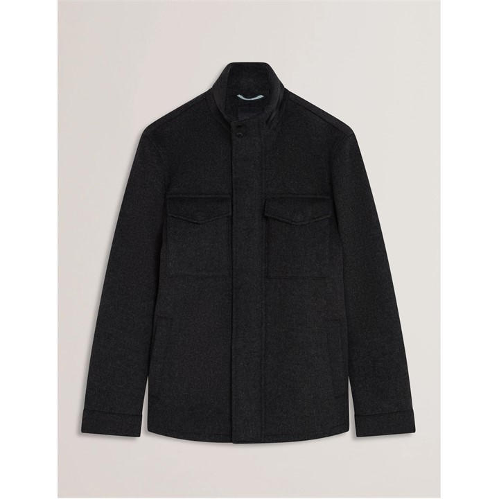 Ted Baker Men's Grey Funnel Neck Overcoat in Size 2XL, Sports Direct