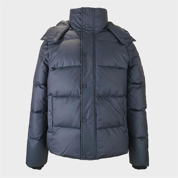Jack Wills Men's Black Appledore Water And Wind Resistant Hooded Short Puffer Jacket in Size M, Sports Direct