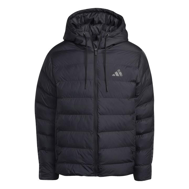 Adidas Men' Black Essentials Climawarm 3-Stripes Synthetic Down Jackets in Size S, Sports Direct