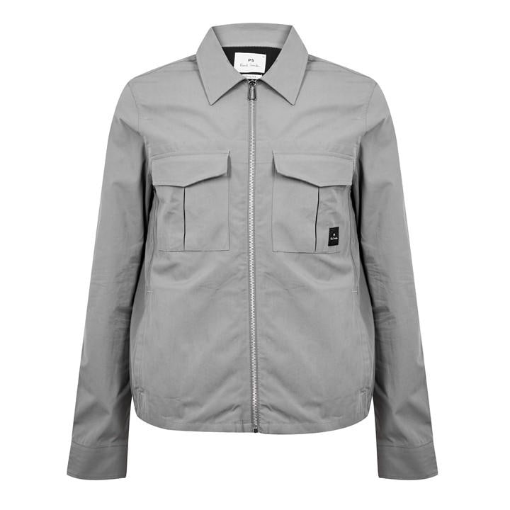 Ps Paul Smith Men's Grey Cotton Zip Long Sleeve Overshirt in Size 2XL, Sports Direct