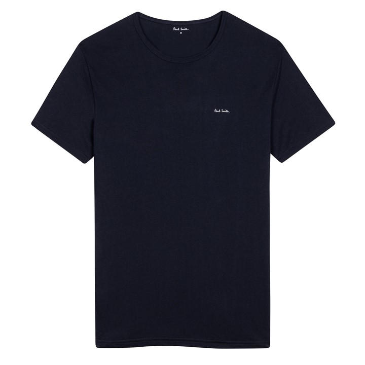 Paul Smith Men's Blue Regular Fit Chest Logo T-Shirt Large