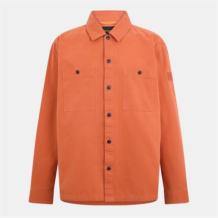 Boss Men's Orange Locky  Overshirt in Size M, Sports Direct