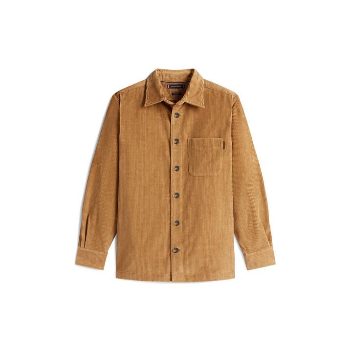 Tommy Hilfiger Men's Brown Cord Overshirt in Size M, Sports Direct