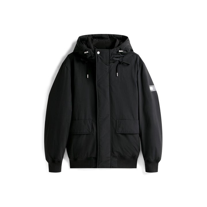 Tommy Jeans Men's Black Tj City Bomber Jacket in Size XL, Sports Direct