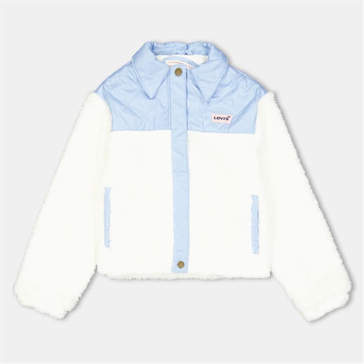 Levis Girls White Kids' Levi's Sherpa Trucker Denim Jacket in Size 13 - 14 Years, Sports Direct
