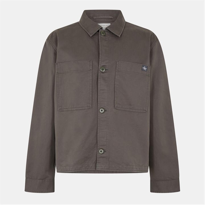 Calvin Klein Jeans Men's Green Ckj Woven Box Boxy Fit Overshirt in Size XL, Sports Direct