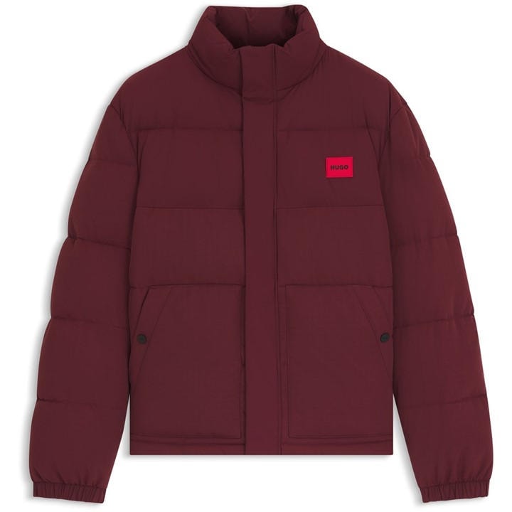 Hugo Men' Red Short Puffer Jacket in Size S, Sports Direct