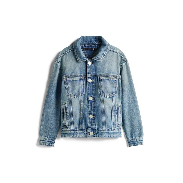 Tommy Hilfiger Boys Blue Kids' Flag Denim Jacket in Size 14 - 16 Years, Sports Direct