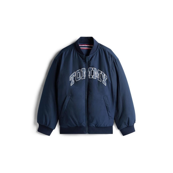 Tommy Hilfiger Boys Blue Kids' Varsity Zip Bomber Jacket in Size 14 - 16 Years, Sports Direct