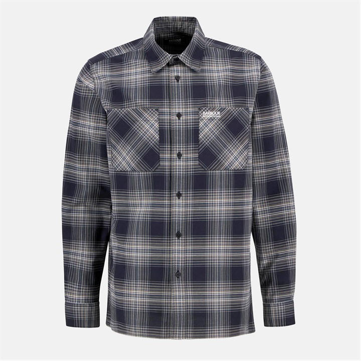 International  Men'  Hall Check Cotton Long Sleeve Overshirt, Football by Barbour  in Size S, Sports Direct