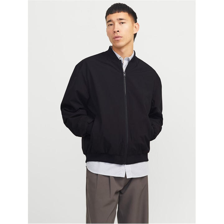 Jack And Jones Men' Black Charge Bomber Jacket in Size S, Sports Direct
